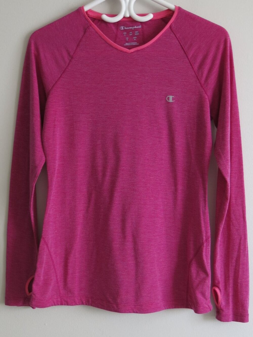 Champion Long Sleeve Stripe Sportswear Athletic Top - Size Small